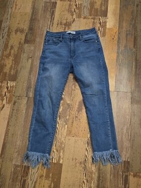 KanCan Blue Frayed Hem Women's Jeans